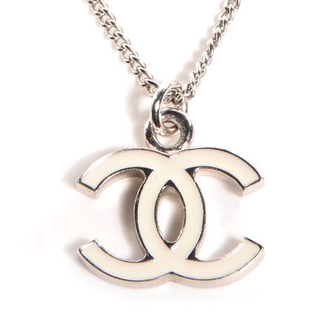 chanel white cc necklace|genuine Chanel necklace.